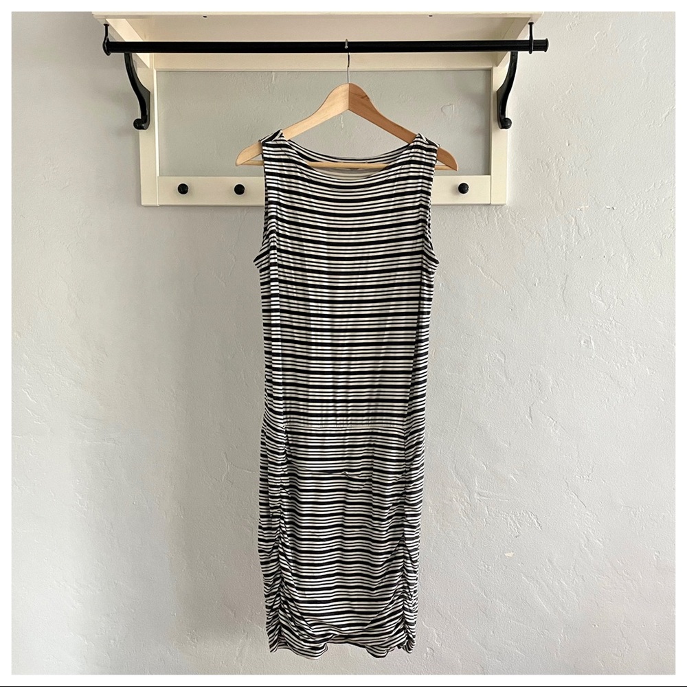 Athleta Westwood Sleeveless Stretch Cotton Striped Dress size Medium - Picture 5 of 7